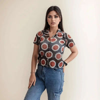 Grey&Red Crochet Shirt - VIBE