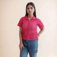 Pink Crochet Shirt - VIBE