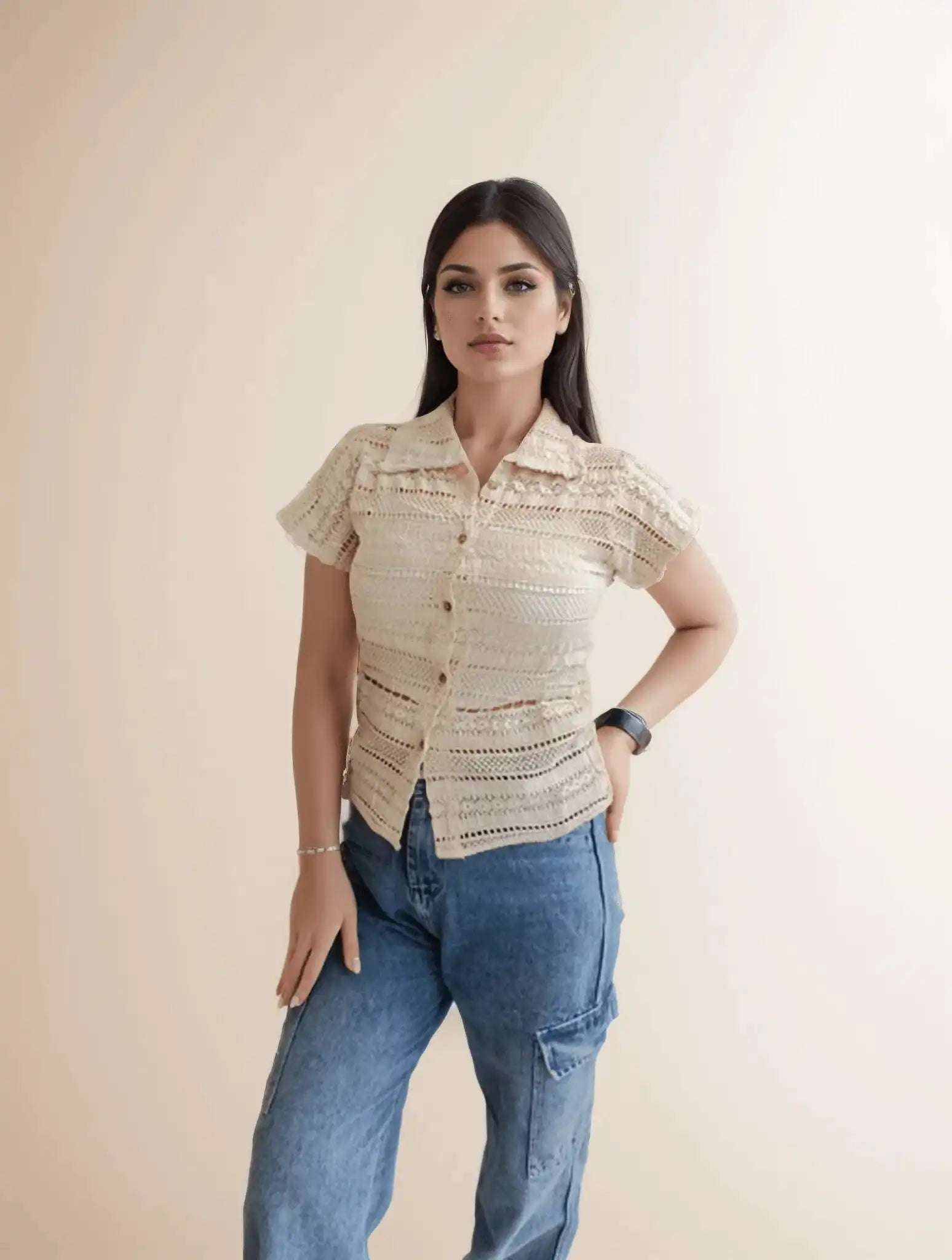Beige Hakooba Shirt - VIBE