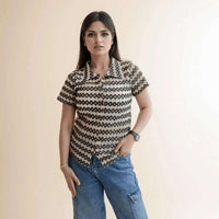 Black & Beige Crochet Shirt - VIBE