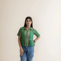 Green Crochet Shirt - VIBE