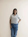 Grey Crochet Shirt With White Strips - VIBE