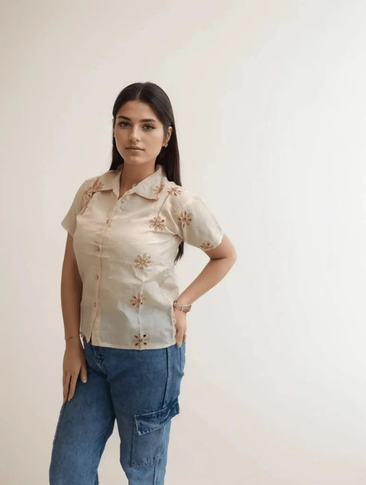 Beige Hakooba Shirt 2 - VIBE