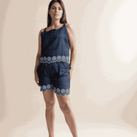 Blue Ethenic Shorts Cordset - VIBE