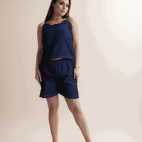 Royal Blue Ethenic Shorts Cordset - VIBE