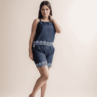 Blue Ethenic Shorts Cordset - VIBE