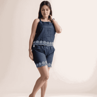 Blue Ethenic Shorts Cordset - VIBE