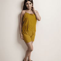 Yellow Ethenic Shorts Cordset - VIBE
