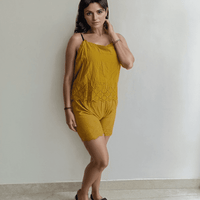 Yellow Ethenic Shorts Cordset - VIBE