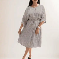 Grey Printed Short Dress - VIBE