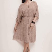 Peach Printed Short Dress - VIBE