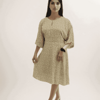 Yellow Printed Short Dress - VIBE