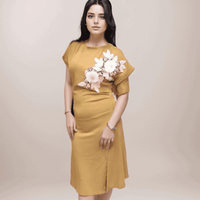 Flower Work Bodycon Dress