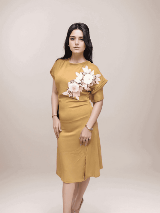 Flower Work Bodycon Dress