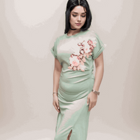 Flower Work Bodycon Dress