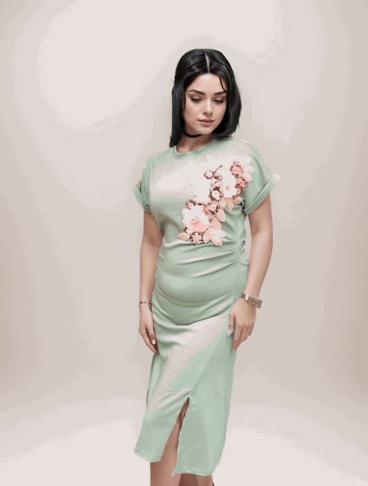 Flower Work Bodycon Dress