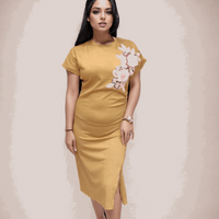 Flower Work Bodycon Dress