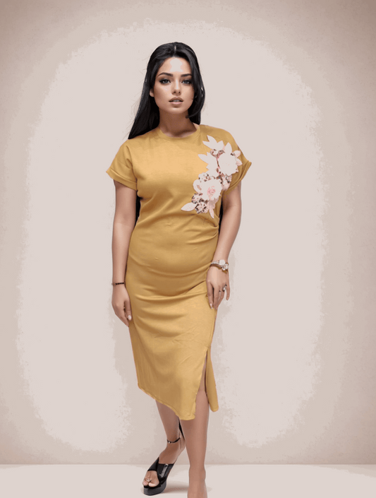 Flower Work Bodycon Dress
